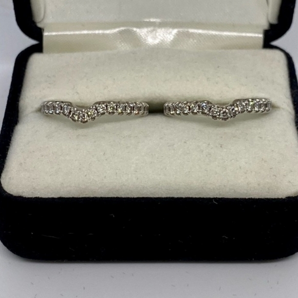 Neil Lane 14k White Gold Contour Diamond Bands-Signed ❤️ SALE - Picture 6 of 15